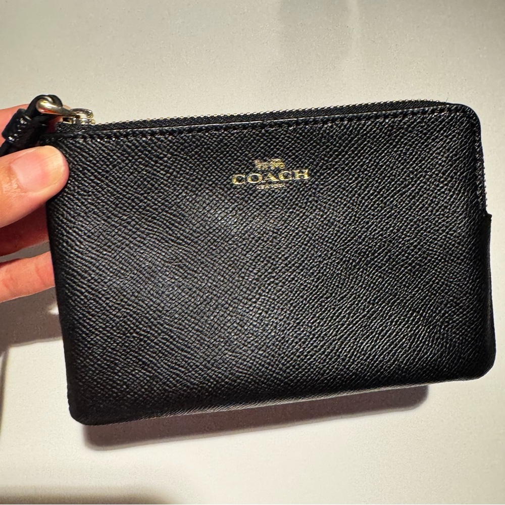 Coach Textured Black Wristlet